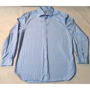 Michael Kors Men Slim-Fit Blue Long-Sleeve Stretch Dress Shirt Blue L 16.5 32/33